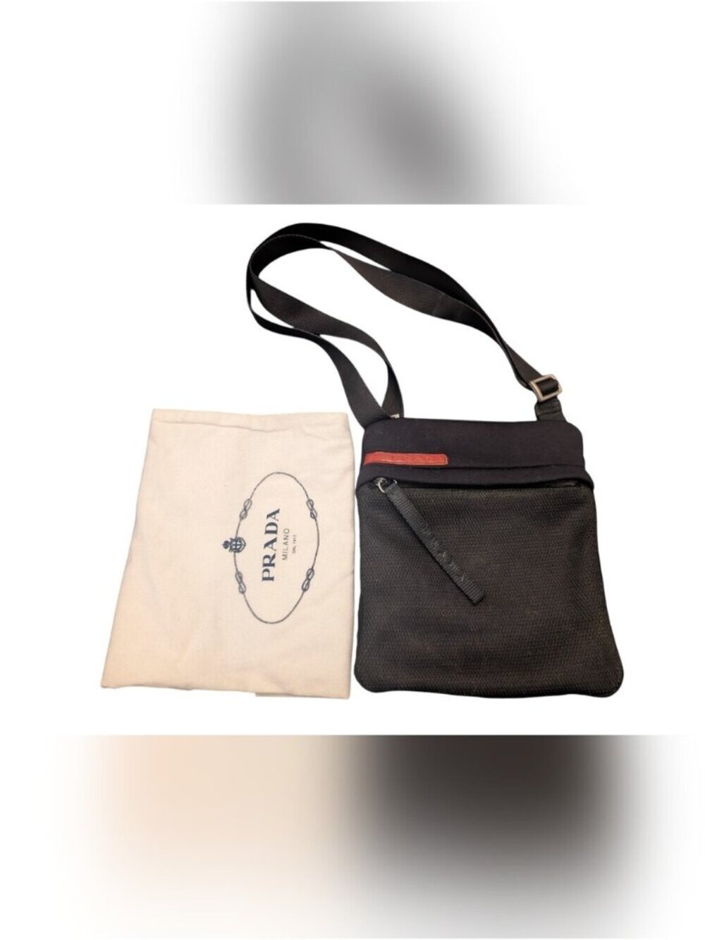 Prada Vintage Sports Black Shoulder Bag Y2K